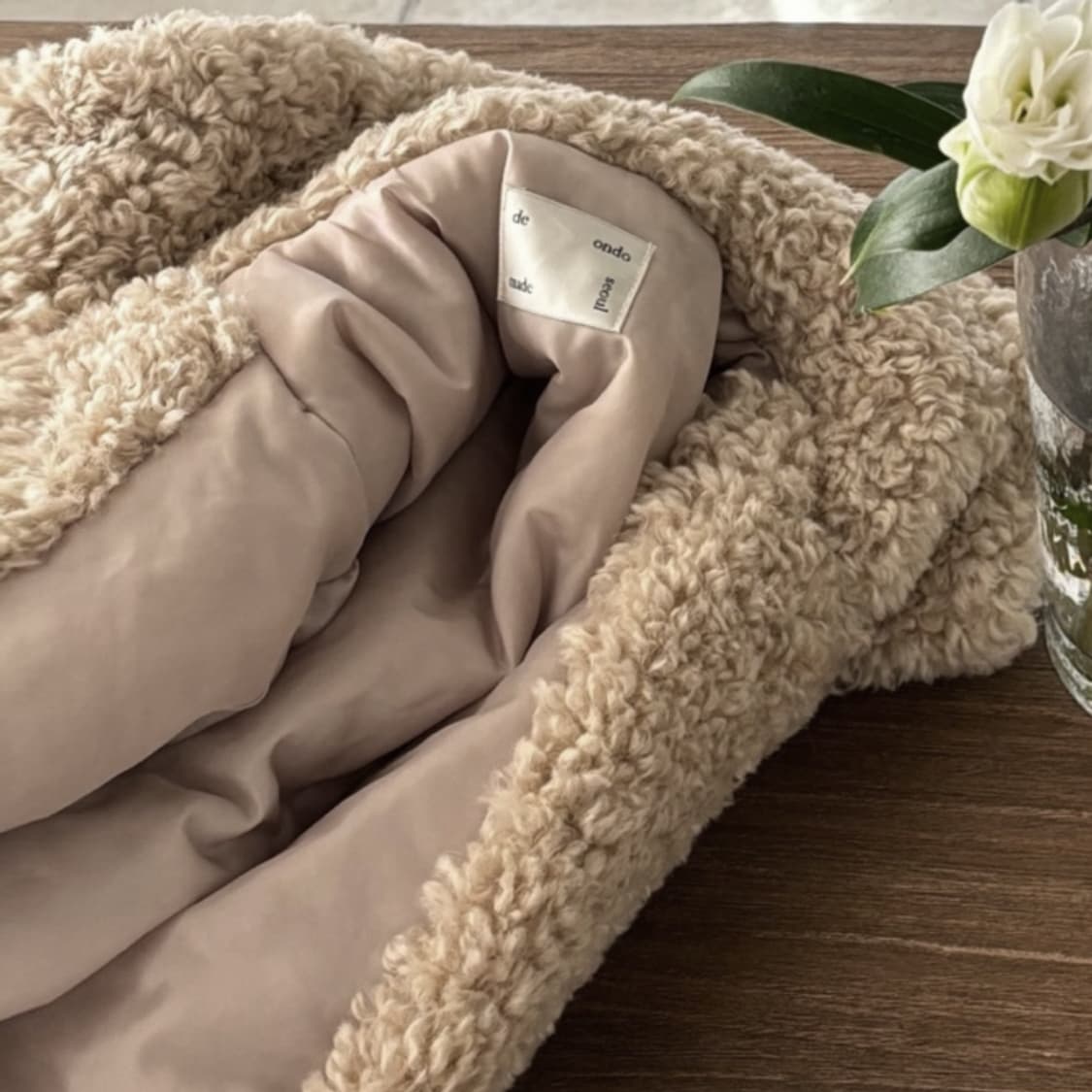 드온도(de Ondo) 카나 시어링 푸들퍼 자켓 프리사이즈 새상품 상품이미지4