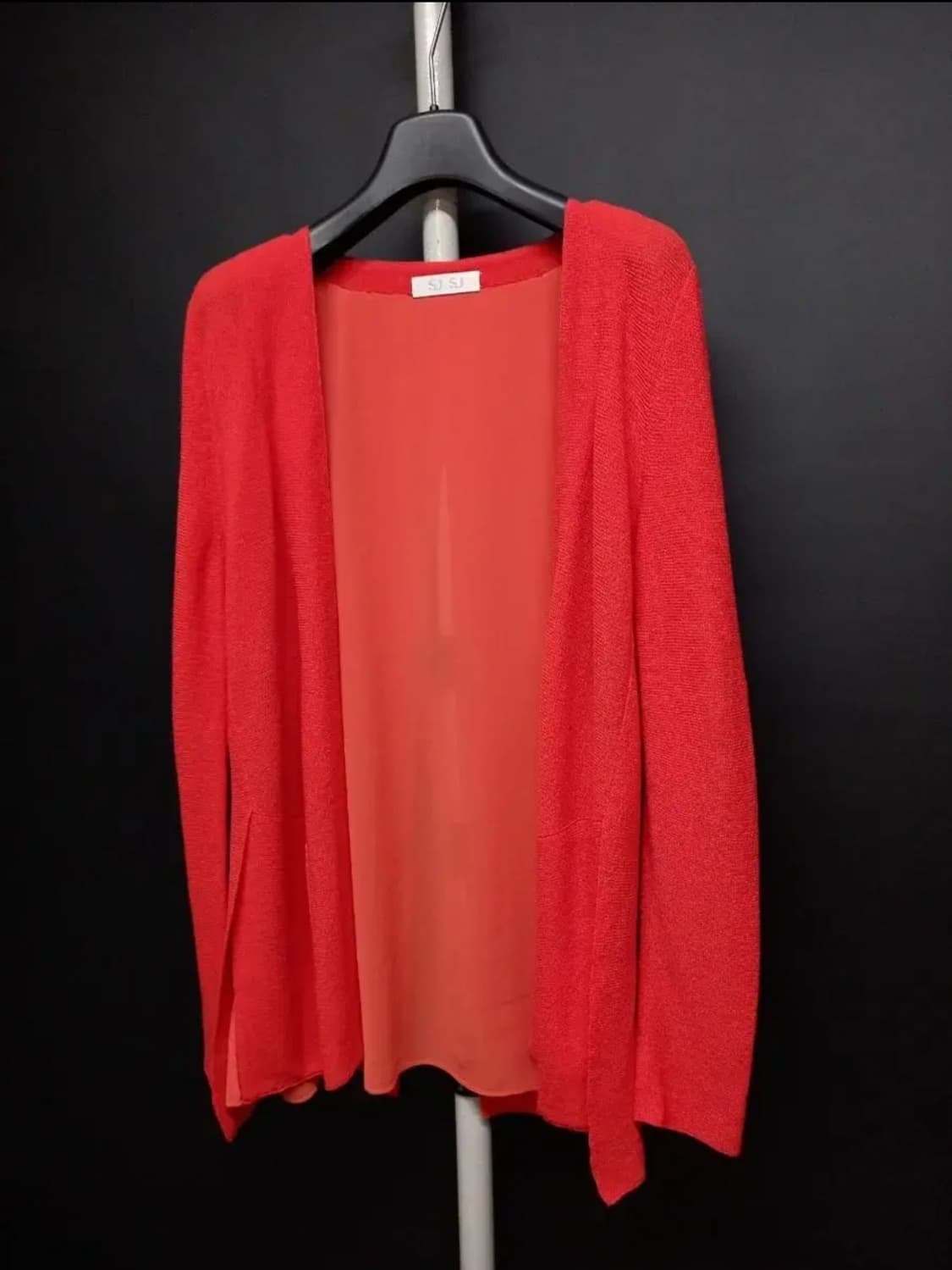SJSJ 춘하추 코랄빛 쉬폰 니트 가디건 F 상품이미지3