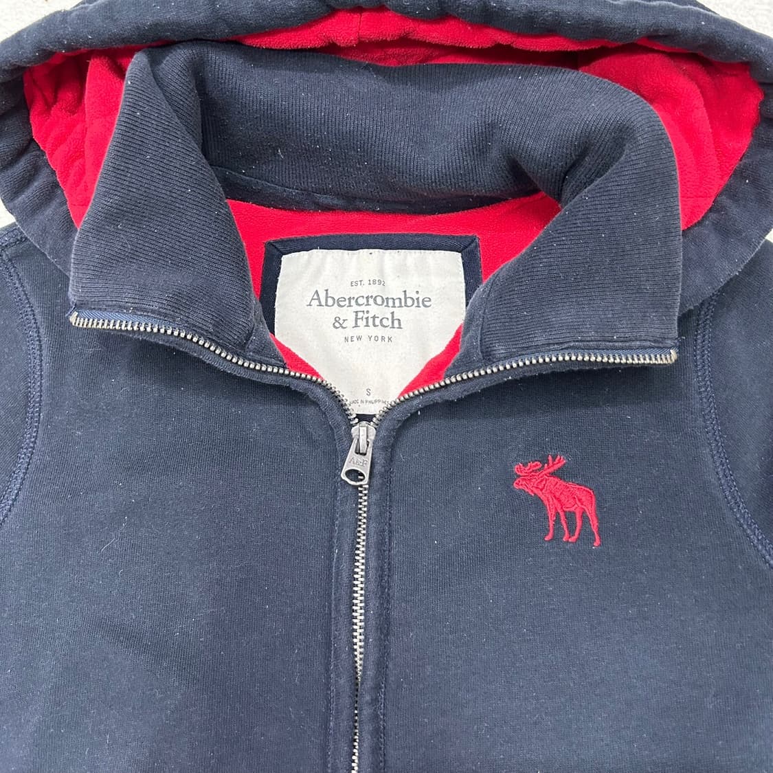 Abercrombie dark navy hood zip-up 상품이미지6