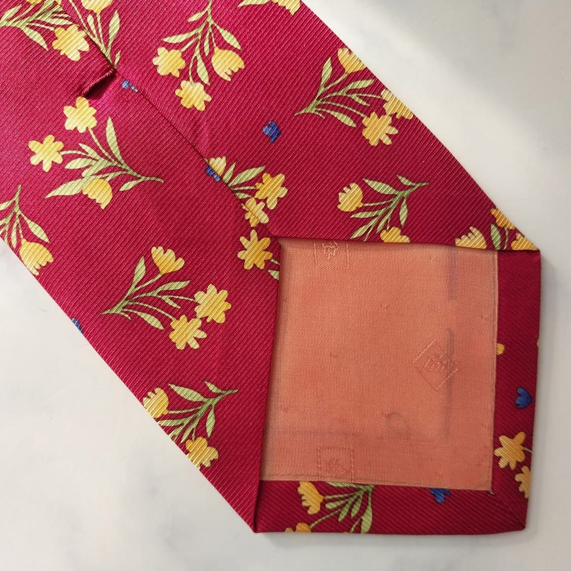 발망 실크 레드 플로럴 모티브 넥타이 9.9cm A+등급 K1604
 상품이미지10