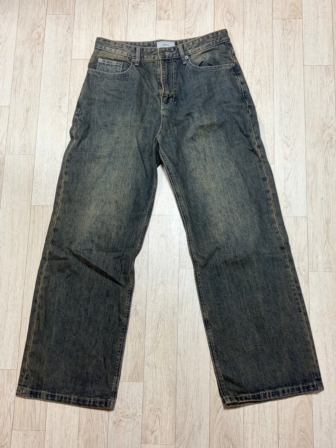 비긴 202 와이드 세미 플레어 데님팬츠 상품이미지1