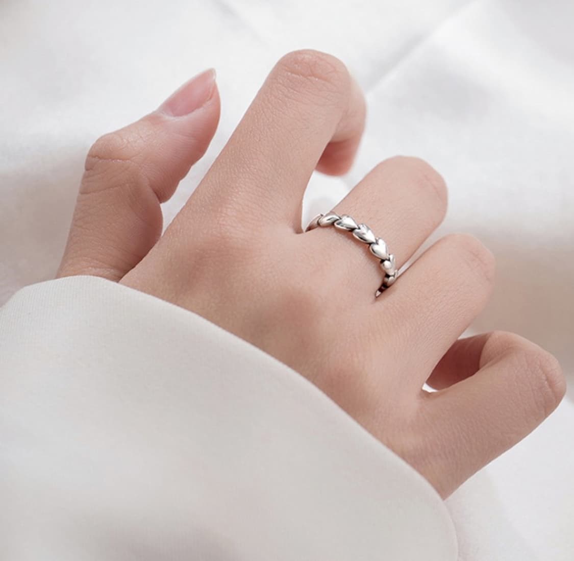 하트 길이 조절 연결 반지 상품이미지3