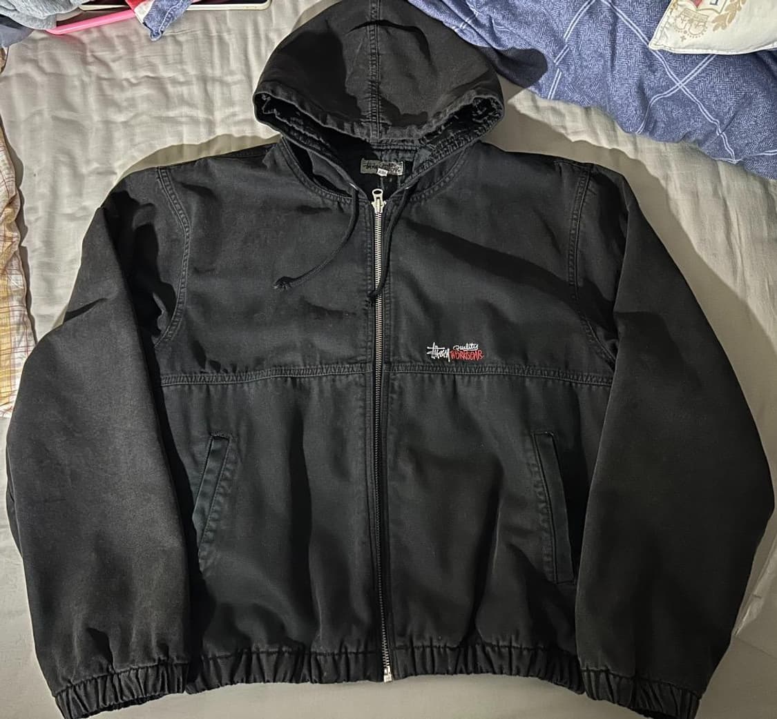 스투시 인슐레이티드 캔버스 워크 자켓 블랙 상품이미지1