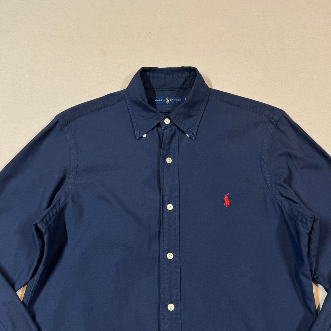 S) 폴로 랄프로렌 클래식 가먼트다이 옥스포드 셔츠 네이비 상품이미지3