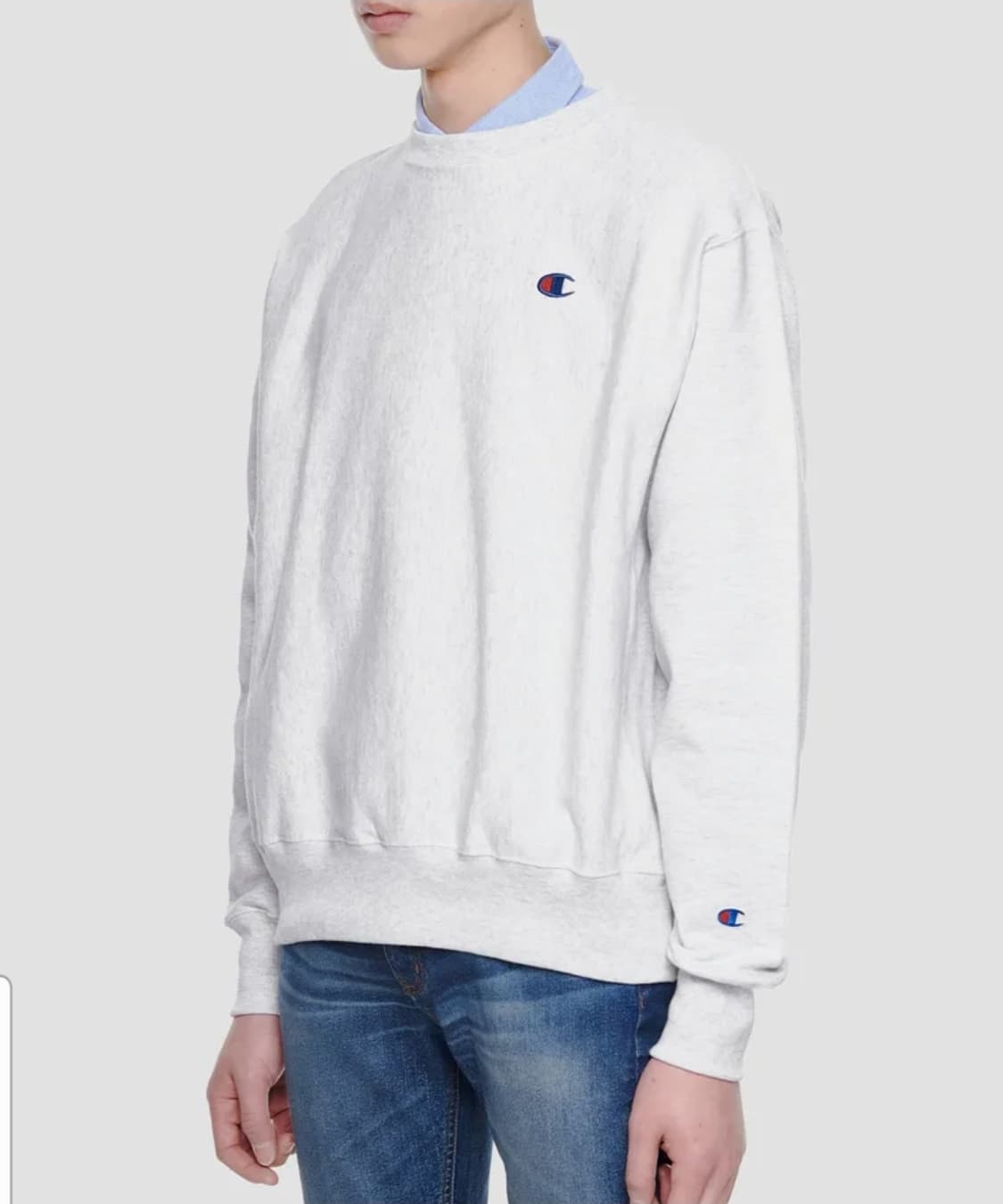 [해외M]새제품 챔피온 리버스위브 스웨트 크루 맨투맨 실버그레이 기모 상품이미지1