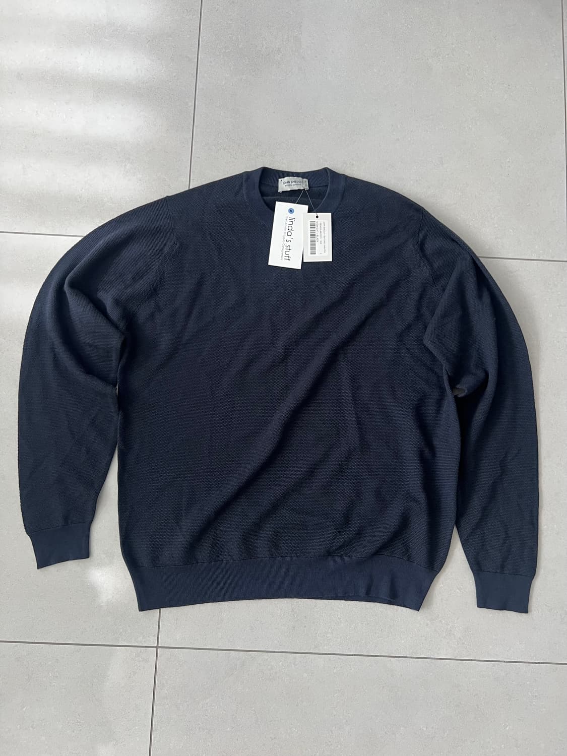 존스메들리 메리노울 텍스처 니트 네이비 L 상품이미지5