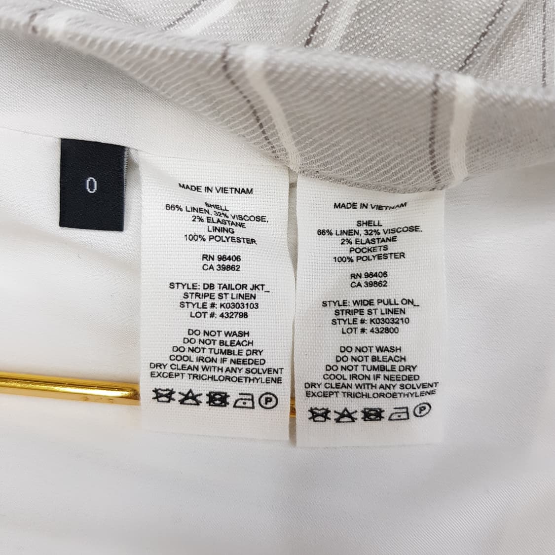 띠어리 스트라이프 린넨 테일러드 자켓 와이드 팬츠 투피스 셋업 S사이즈 상품이미지7