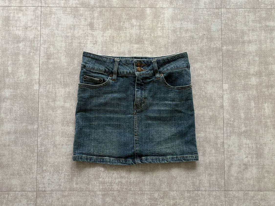 western denim mini skirt 상품이미지2