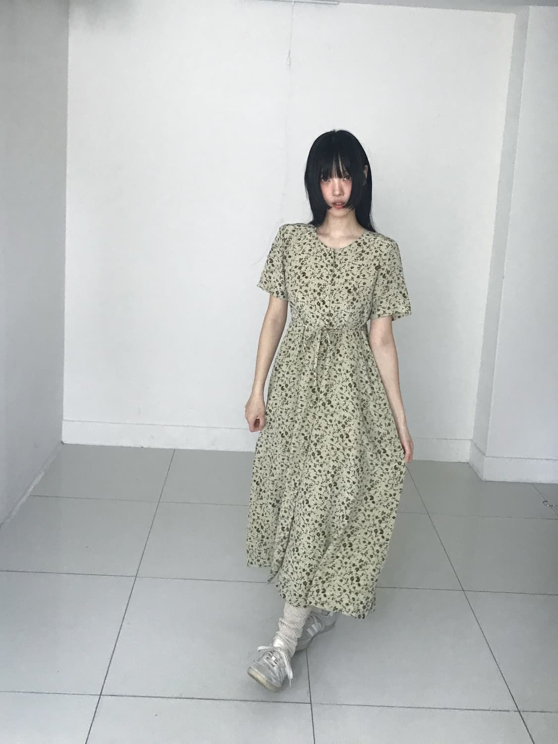 Lily Floral Button Ribbon Dress 상품이미지10