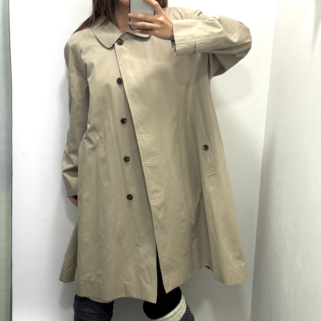 버버리 베이지 싱글 트렌치 롱코트  상품이미지6