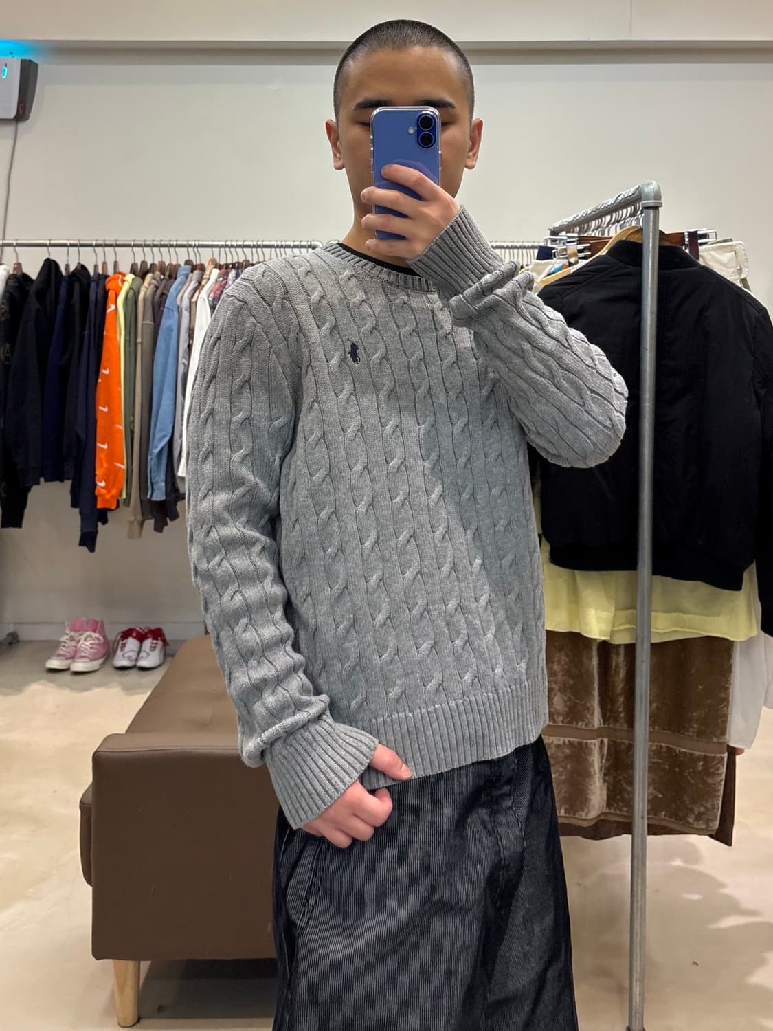 폴로 랄프로렌 케이블 니트 그레이 상품이미지6