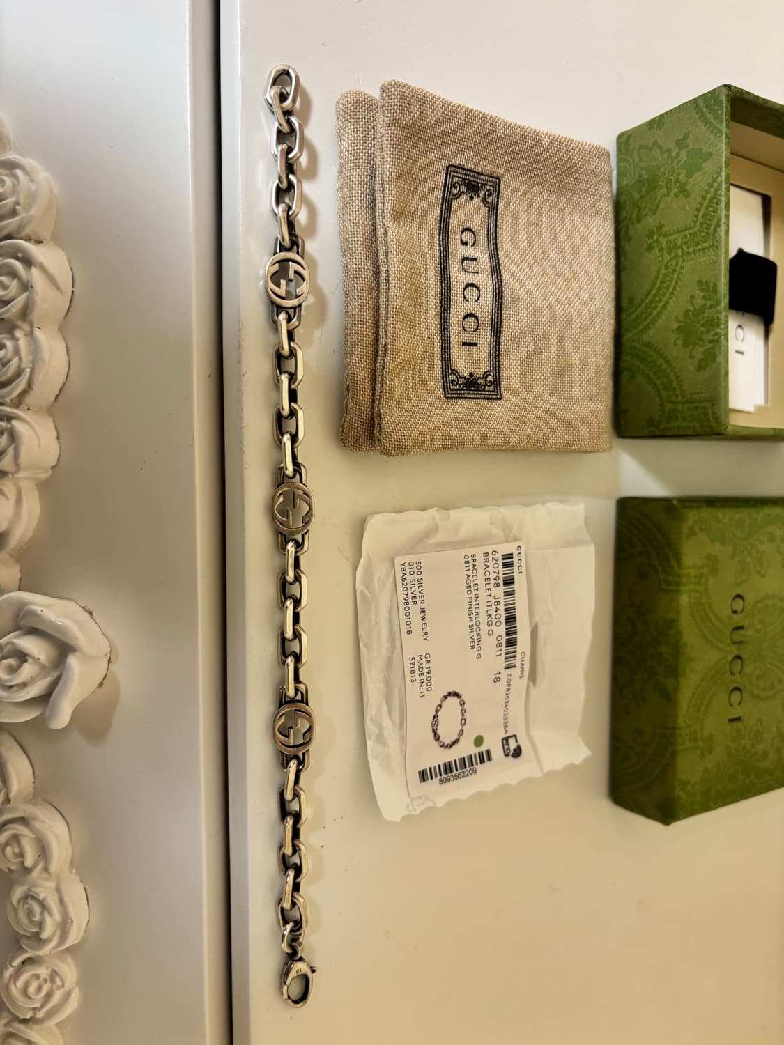 구찌 인터로킹 G 체인 브레이슬릿 팔찌 18호 상품이미지2