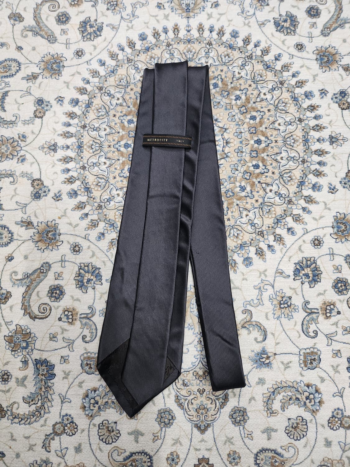 메트로시티 블랙 스트라이프 넥타이 상품이미지2