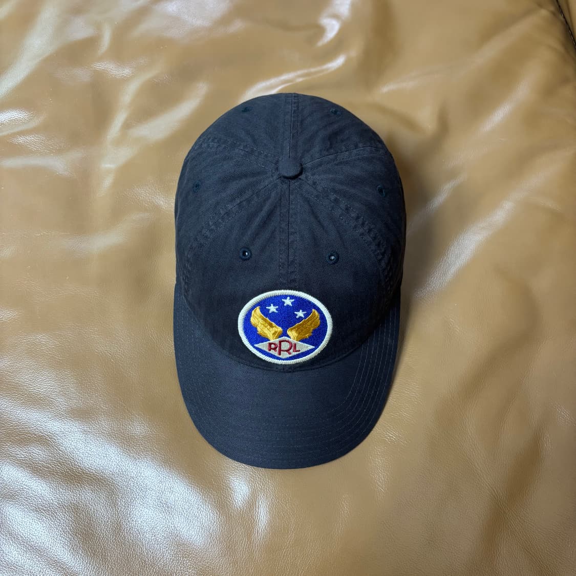 RRL 더블알엘 랄프로렌 폴로 블랙 6패널 윙로고 볼캡 모자 Black 상품이미지5