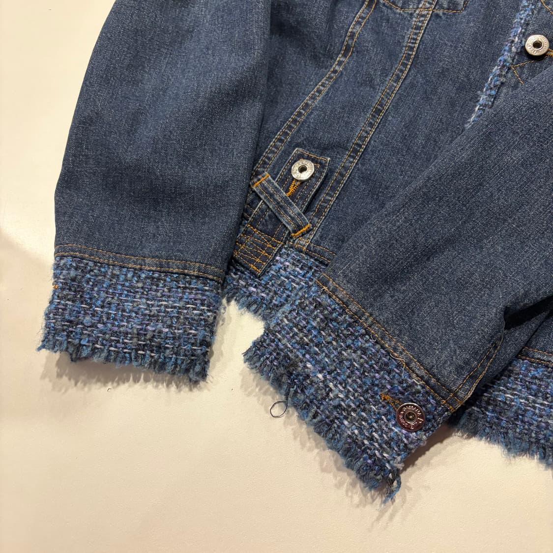 [S] D&G 돌체앤가바나 빈티지 트위드 데님 청자켓 D72 상품이미지6