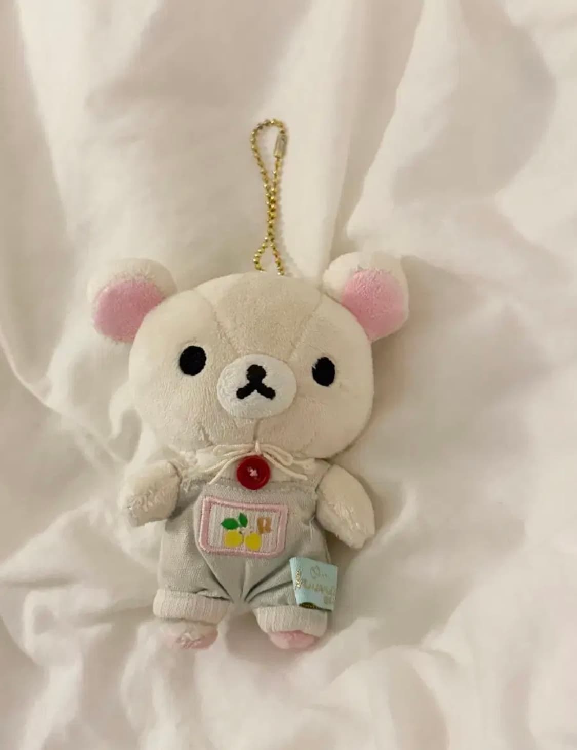 산엑스 농부 코리락쿠마 멜빵 인형 마스코트 키링 상품이미지1