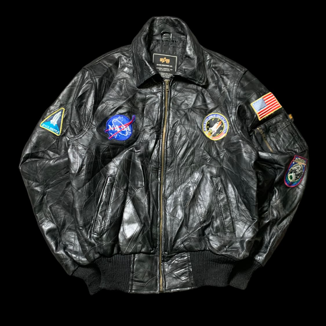 [M] 알파인더스트리 패치워크 가죽자켓 상품이미지2