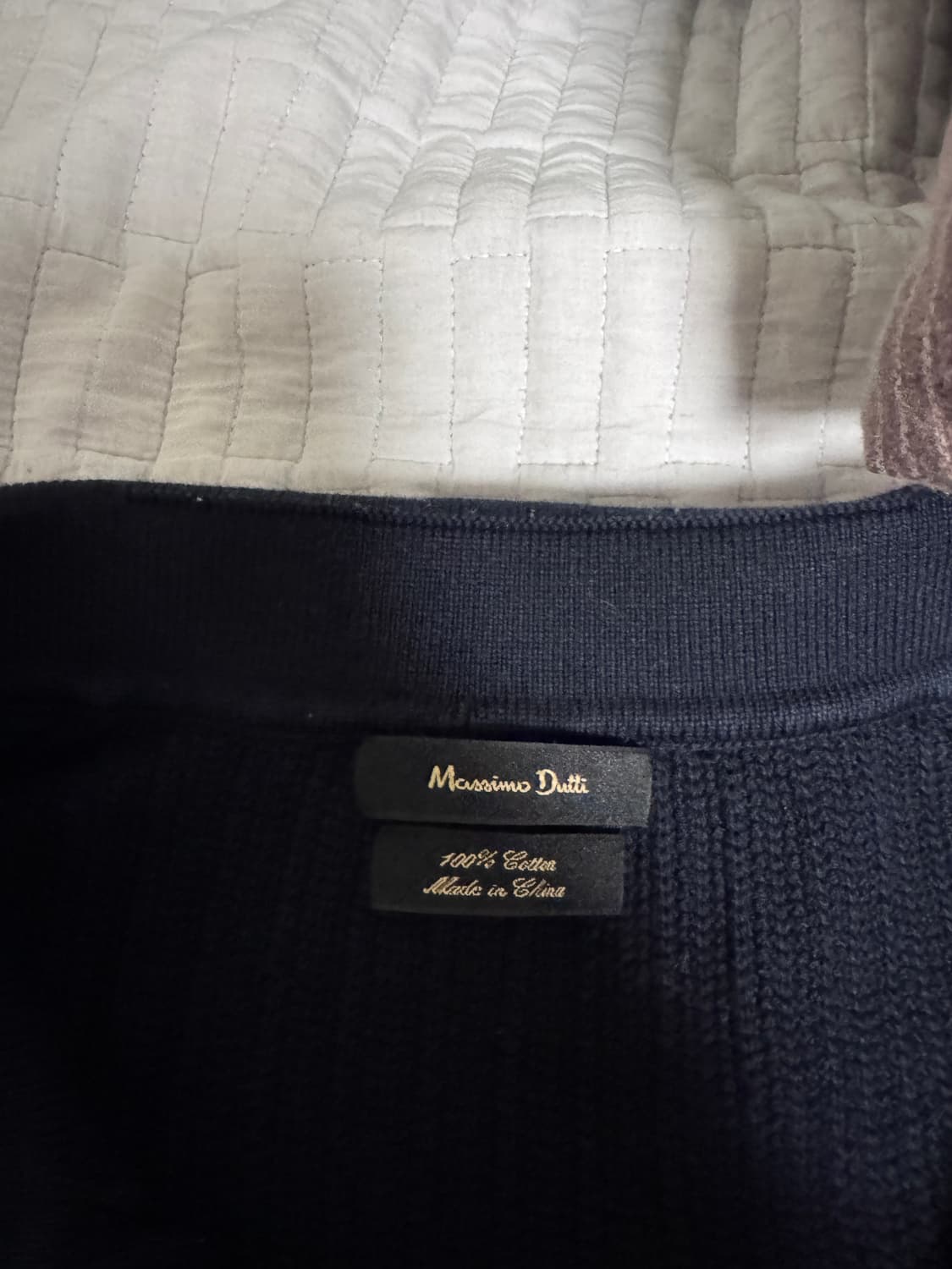 마시모두띠  / 패브릭 디테일 니트 폴로 셔츠 /  네이비 XL 상품이미지4