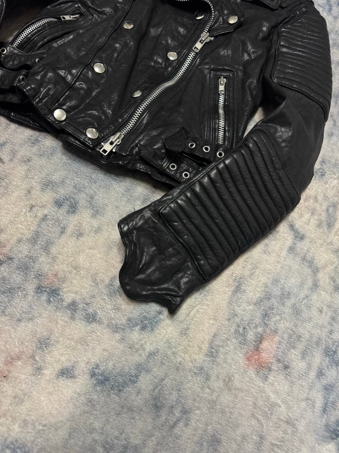 Unknown lamb skin gimmick rider jacket 상품이미지6