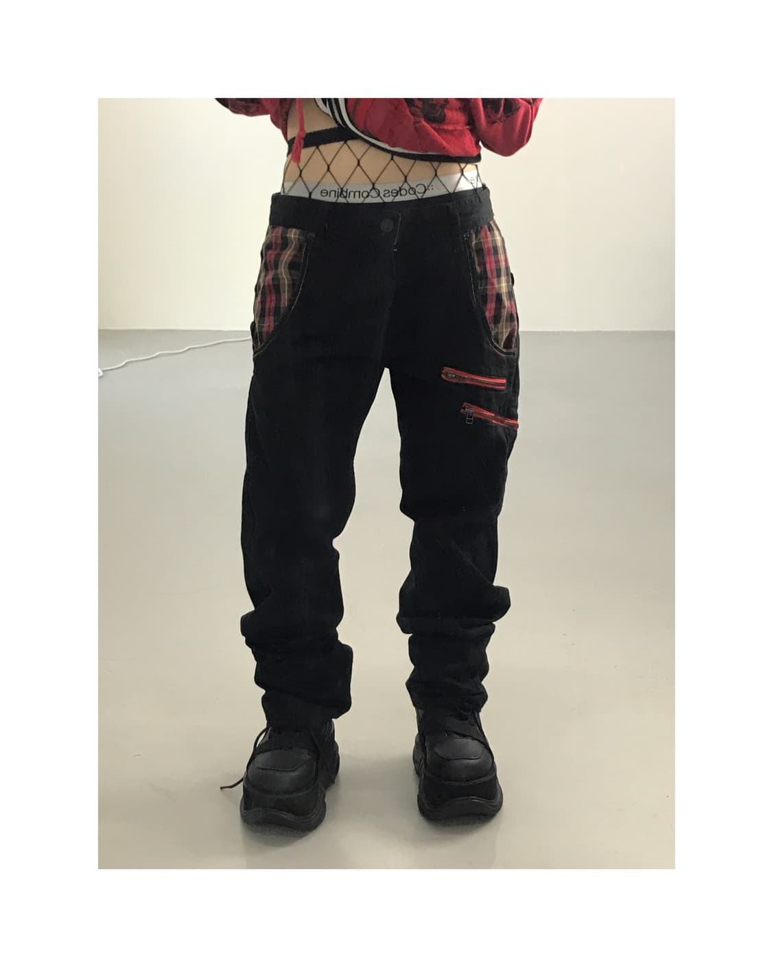 Jpn Y2k Black Detail Pants 상품이미지1