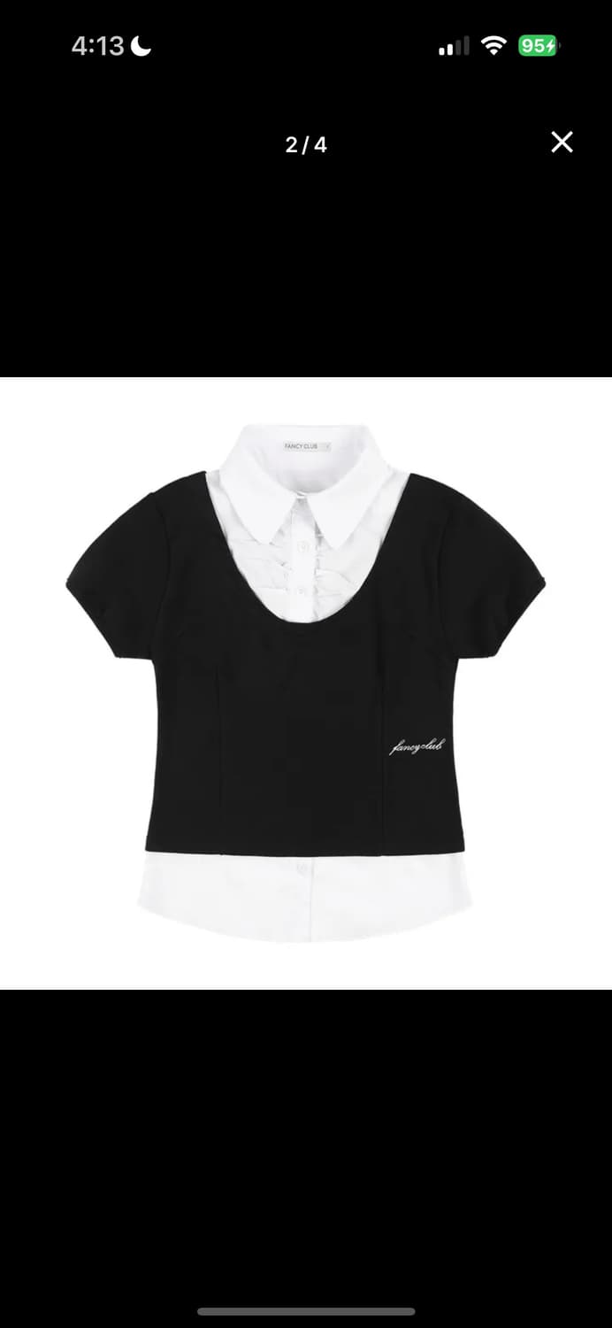 아일릿 민주 착용 팬시클럽 프레피 리본 타이 셔츠 블랙 상품이미지4