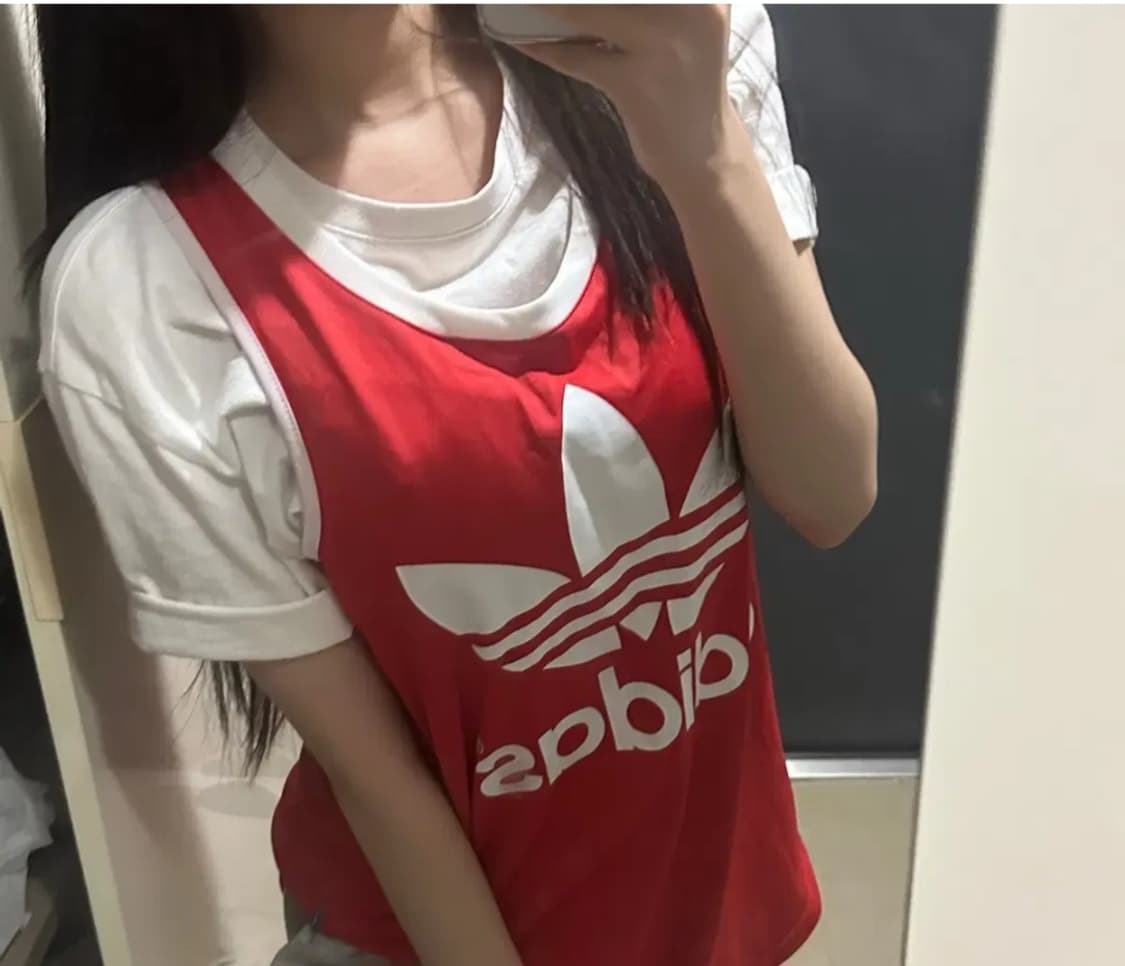 아디다스. 여성 트랙 탱크탑 레드_100 상품이미지1