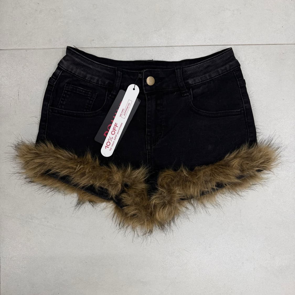 Y2k Vintage Fur denim shorts 상품이미지2