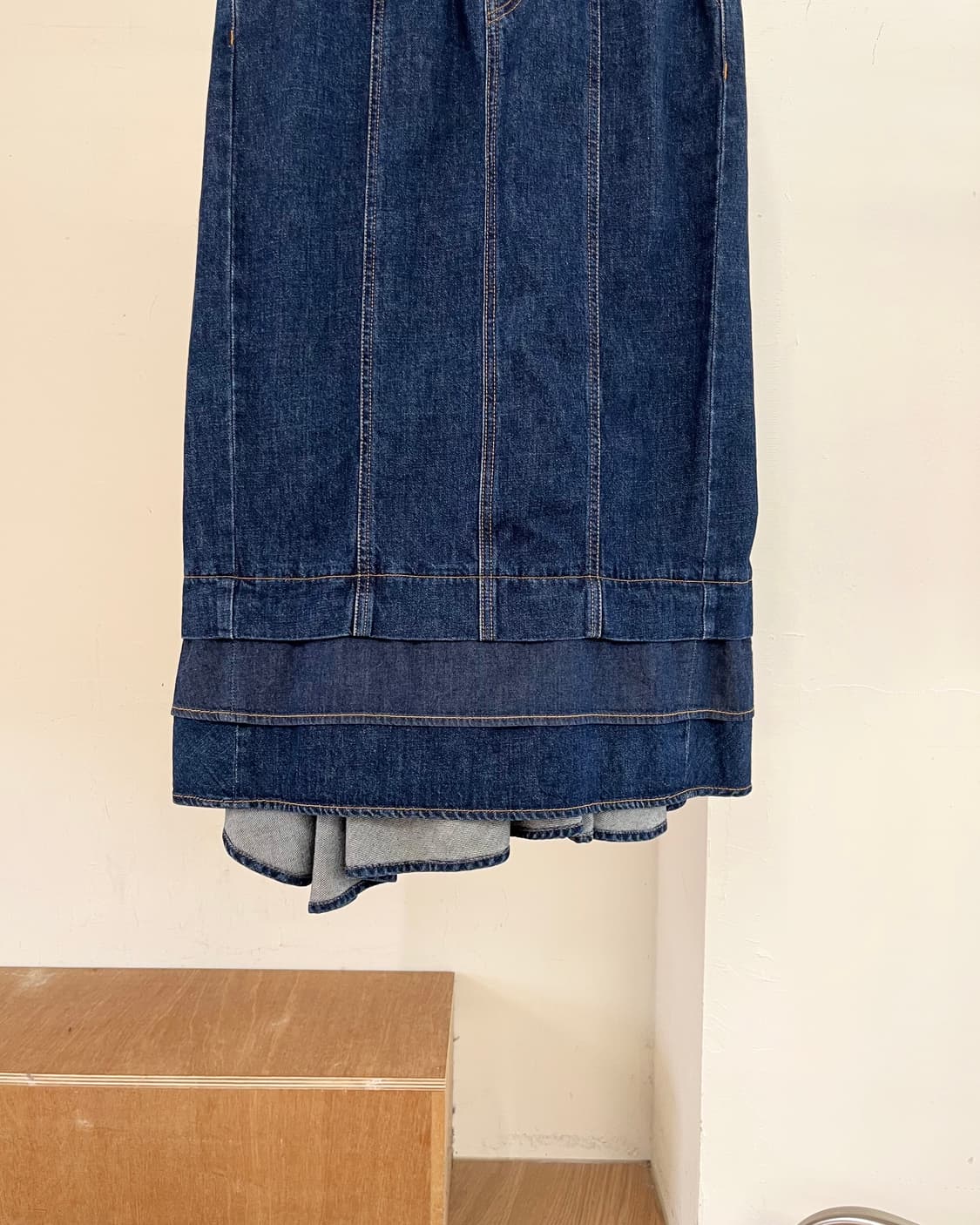 주카 블루 판넬 맥시 스커트 상품이미지3