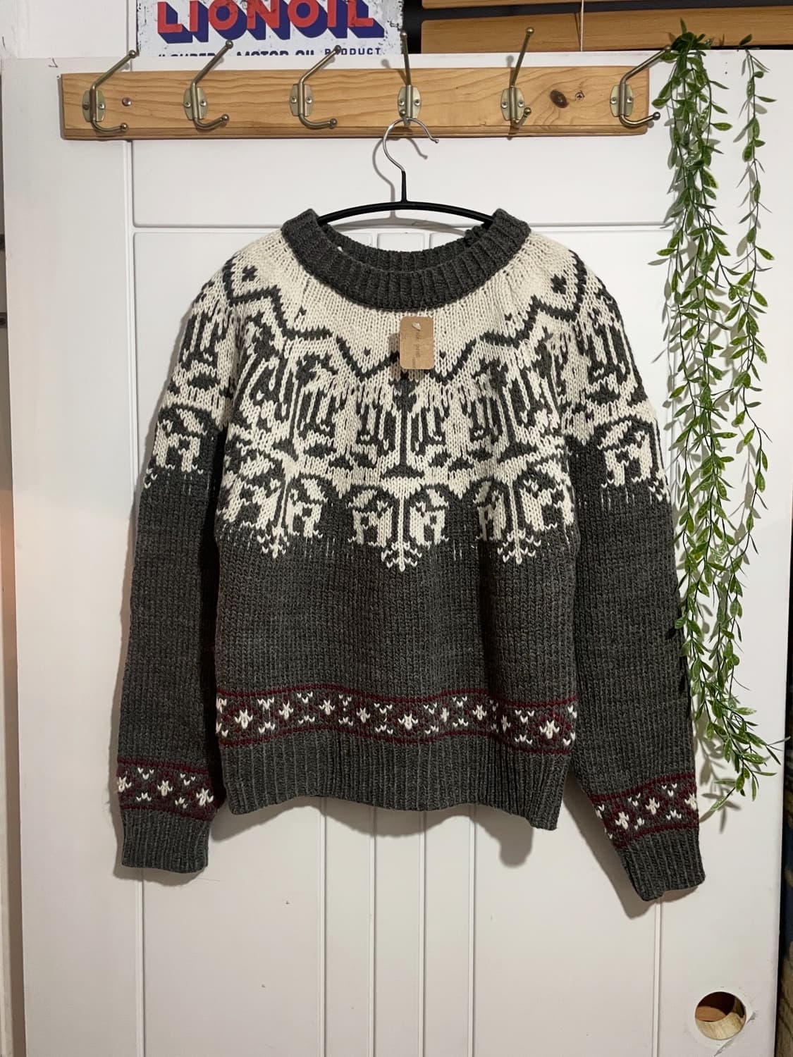 EUR vtg 노르딕 패턴 크롭 스웨터 상품이미지1