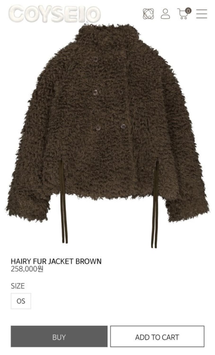 오늘까지만올려봄/코이세이오 퍼자켓 브라운  상품이미지1