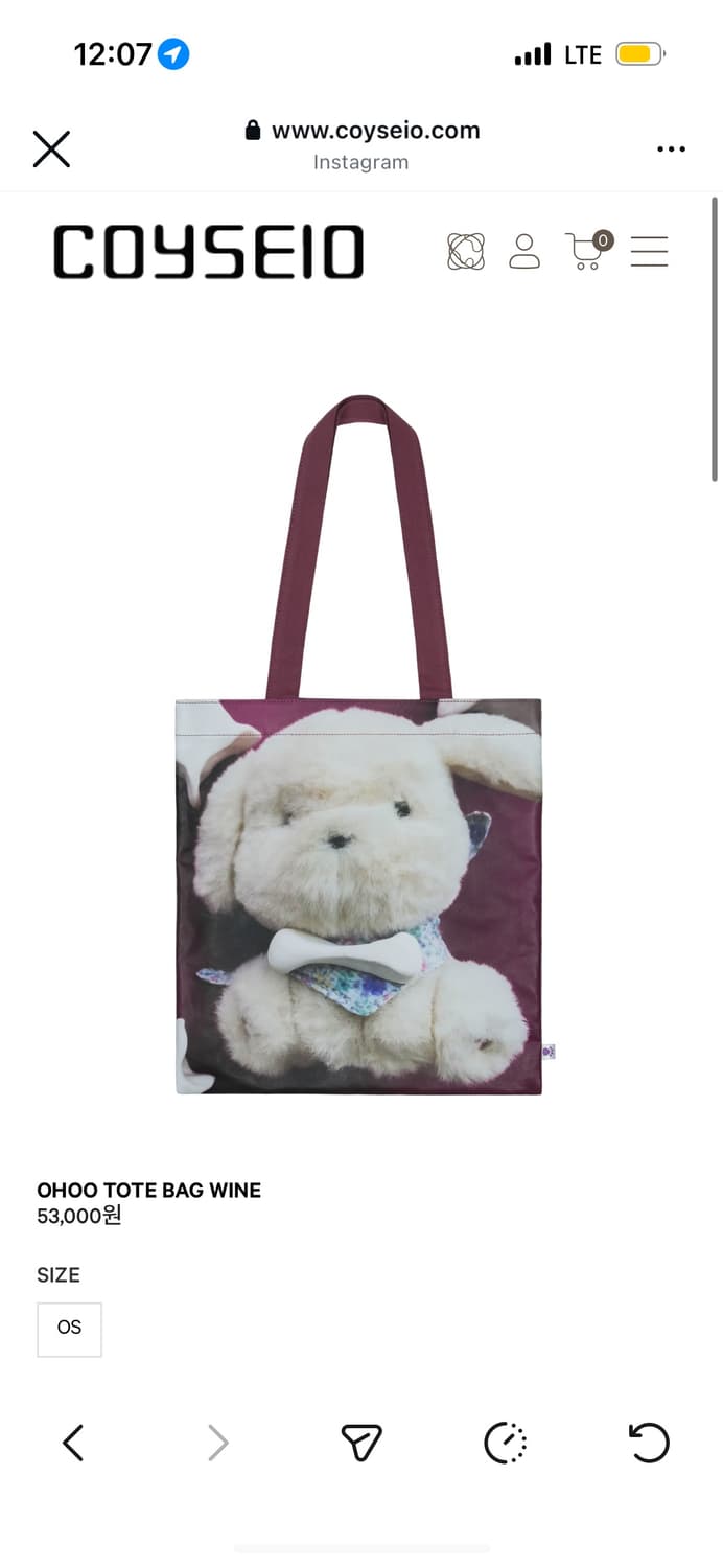 Coyseio 코이세이오 대구 매장 오후 토트백 키링 대리구매 상품이미지1