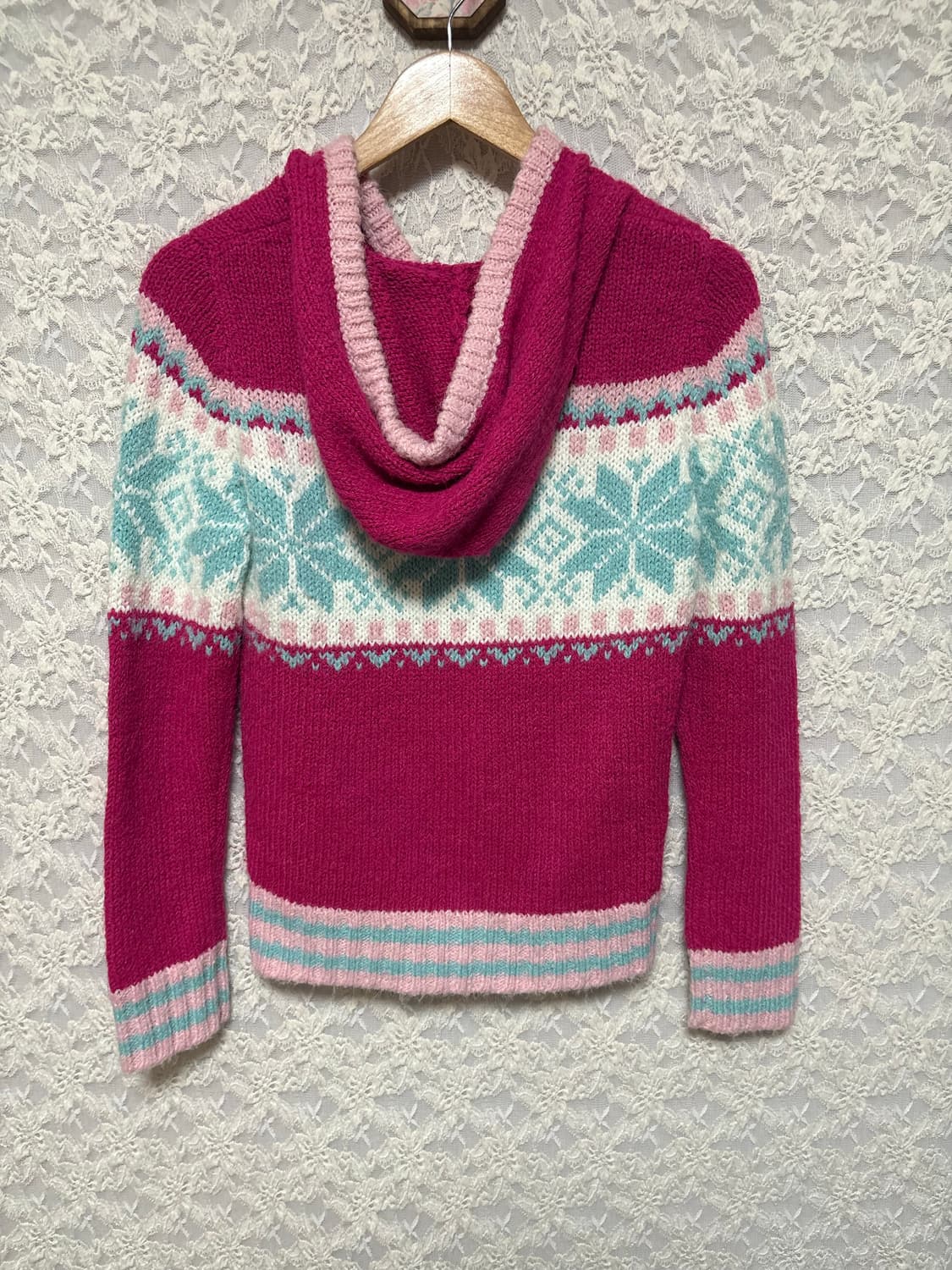 핑크 노르딕 후드 가디건 상품이미지9