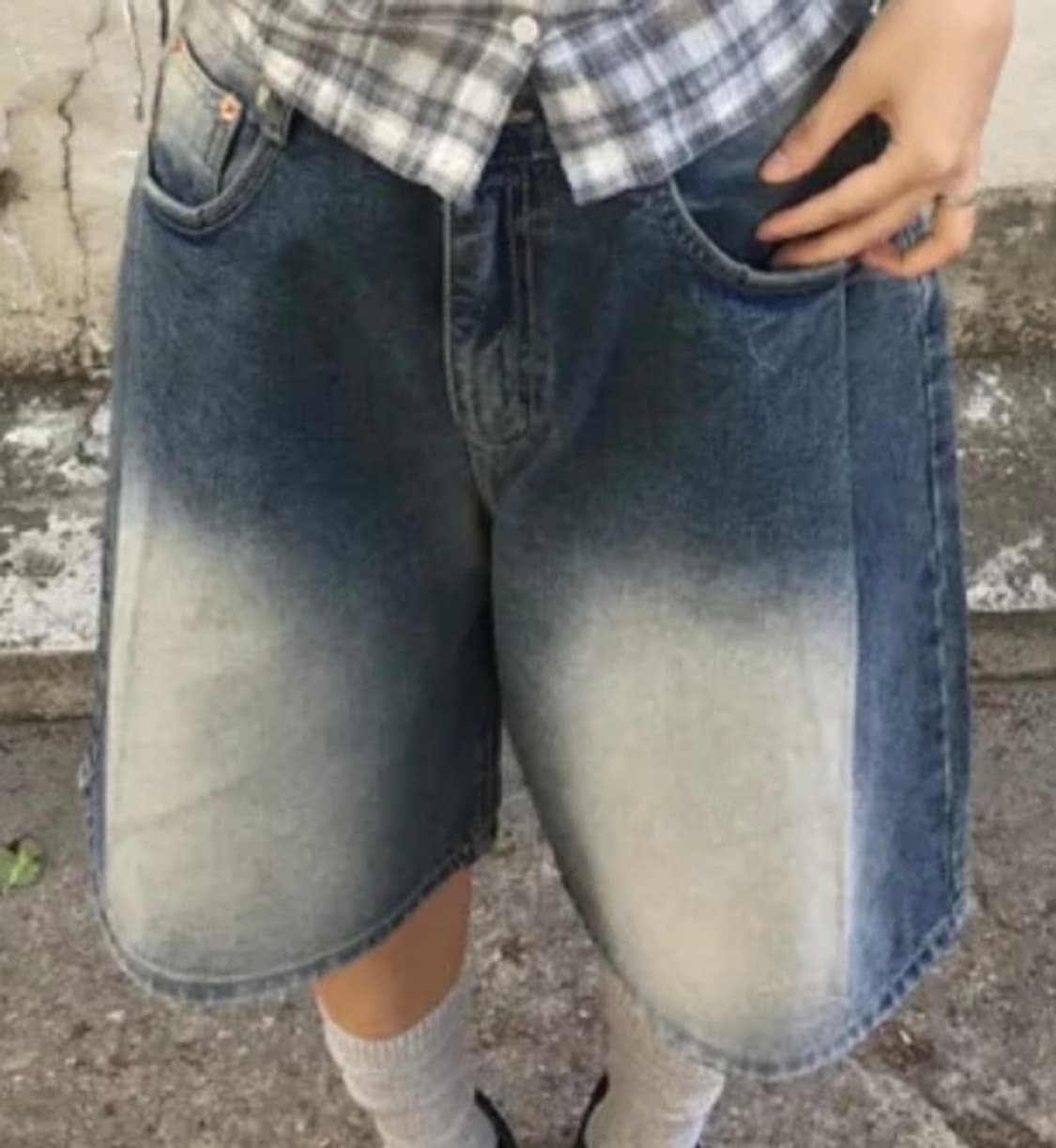 원턱 버뮤다 데님 상품이미지2