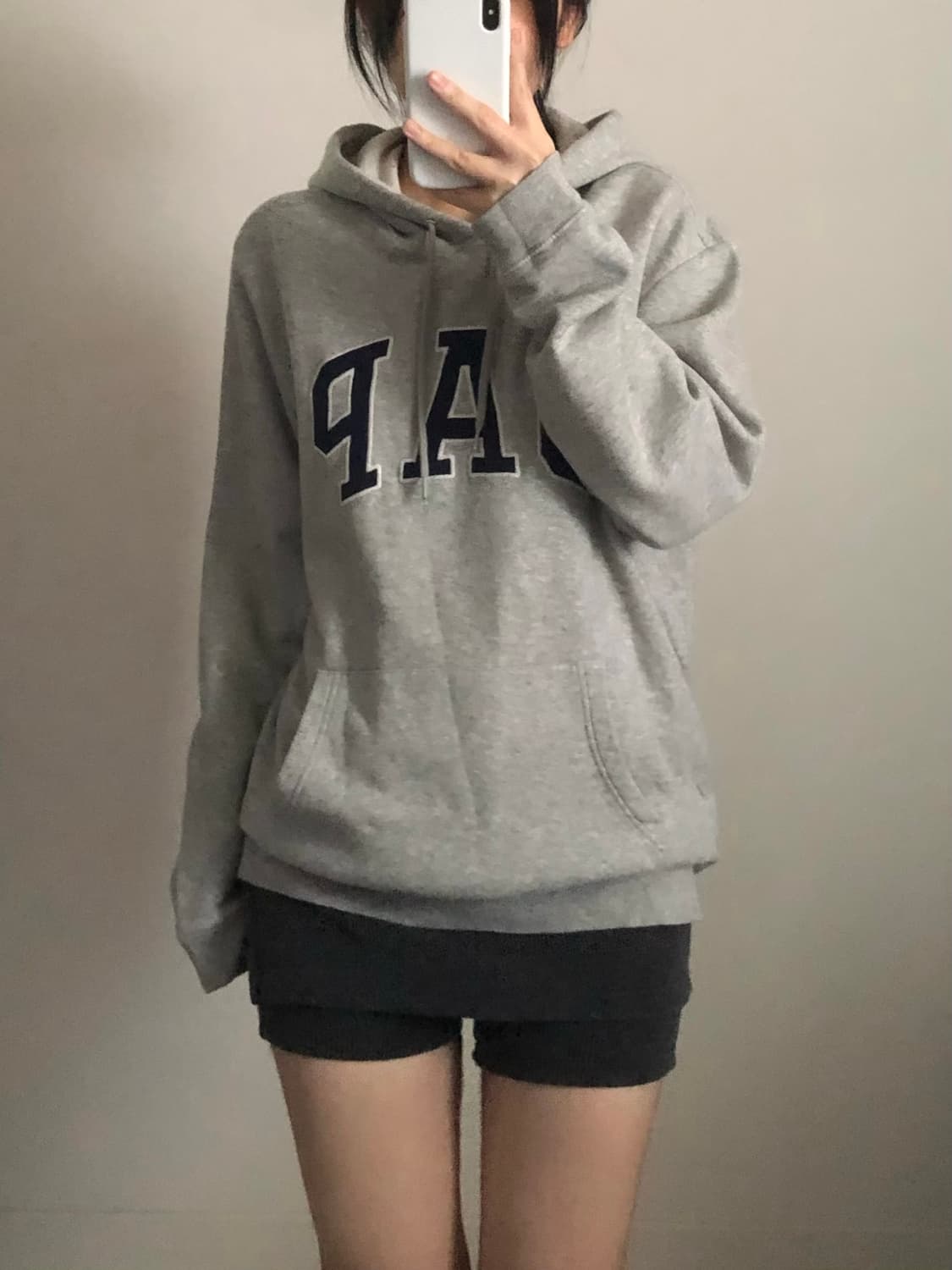 GAP 갭 빅로고 그레이 후드티 상품이미지1