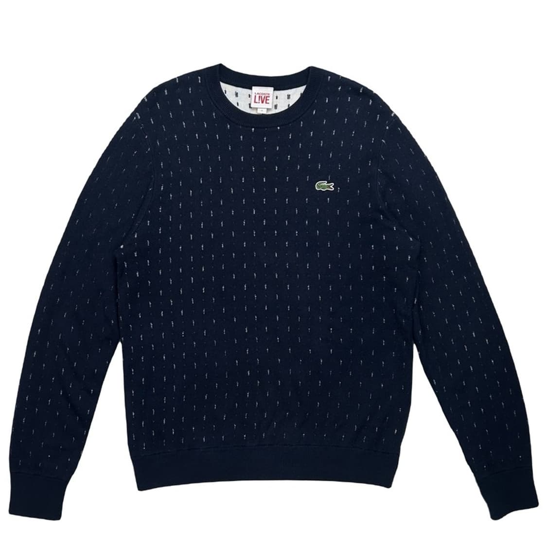 LACOSTE 네이비 패턴 캐시미어 니트 맨투맨 M 상품이미지1