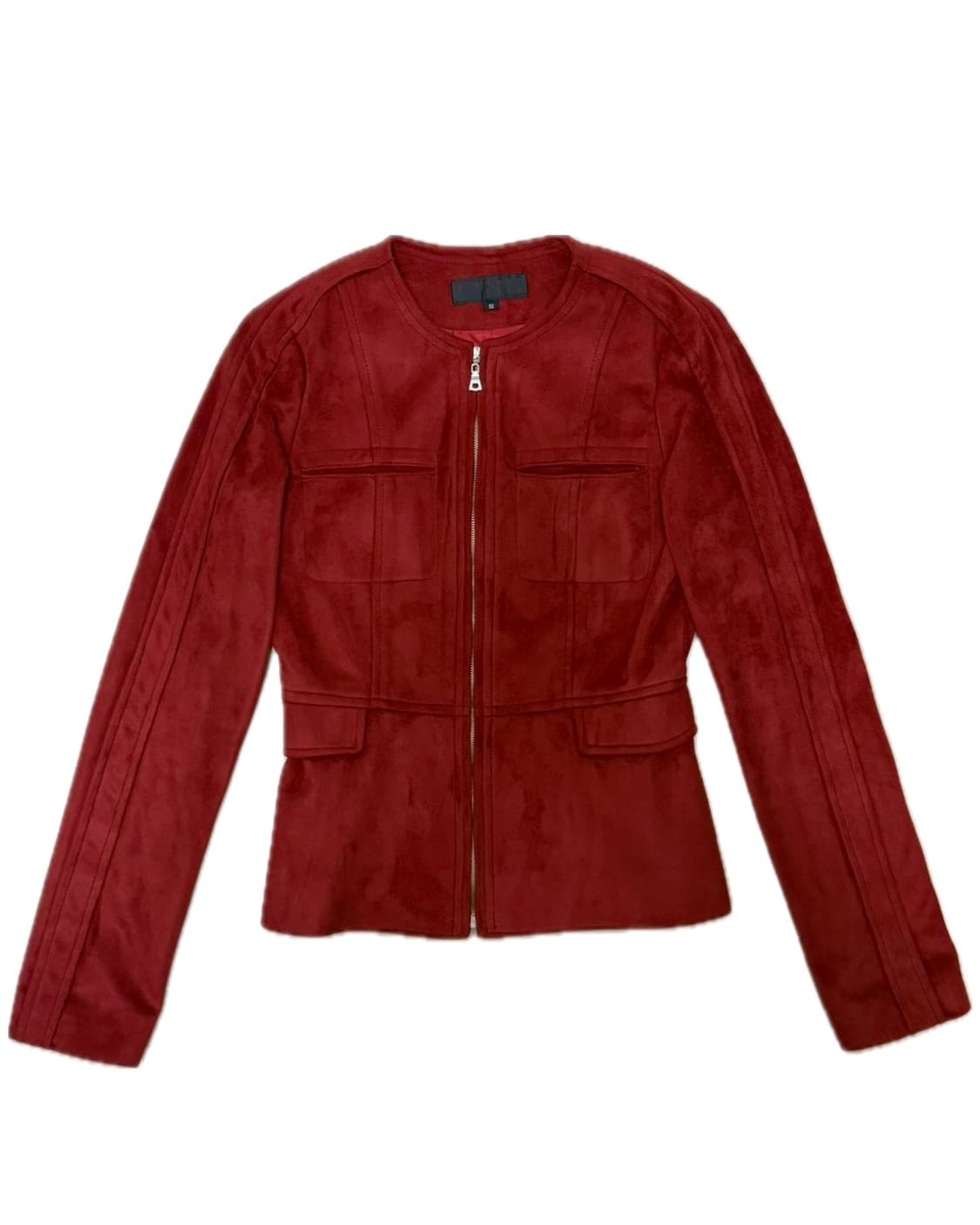 빈티지 레드 벨벳 집업 상품이미지1