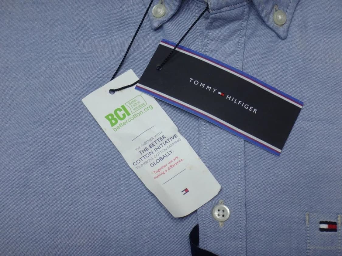 (M) 타미힐피거 남성 솔리드 슬림 긴팔 면셔츠 상품이미지7