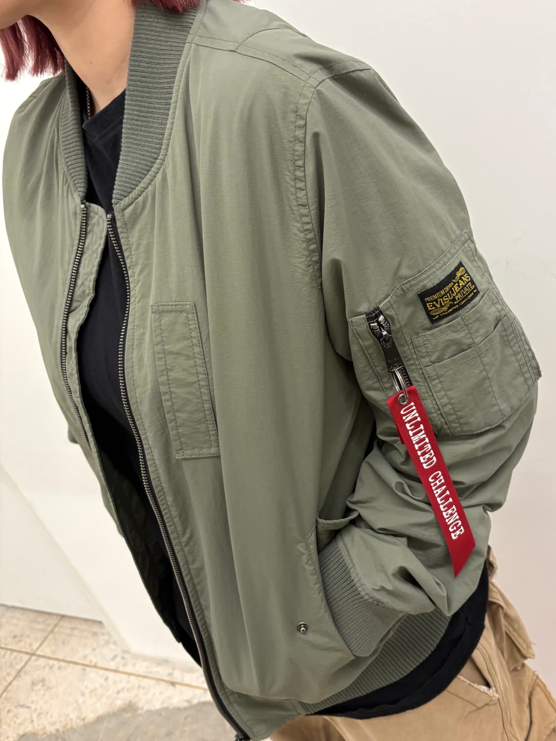 EVISU 카키 오버핏 MA-1 자켓 상품이미지2