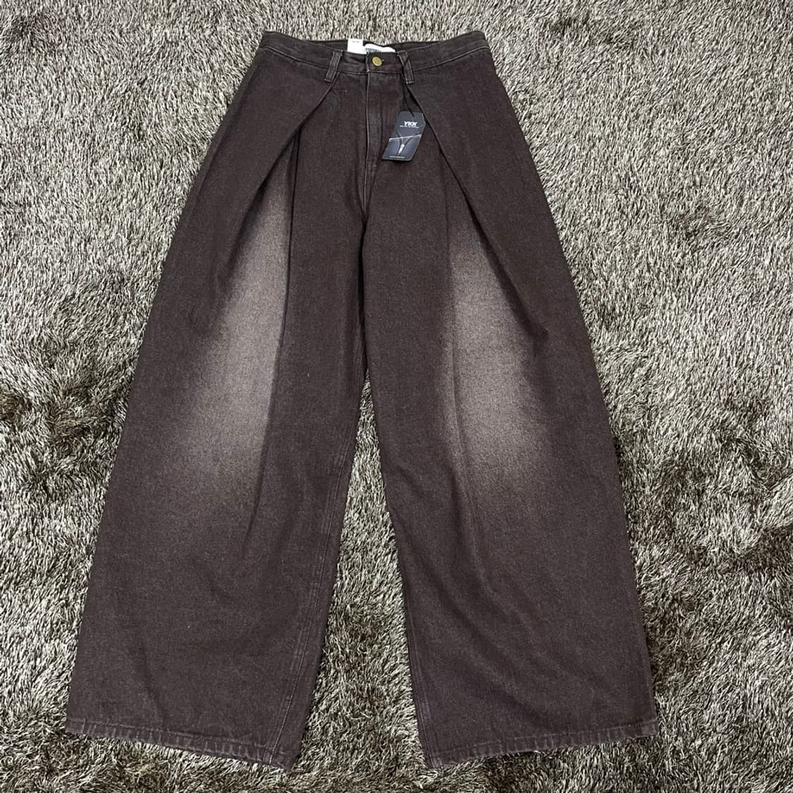 탑드레싱 TOPDRESSING 브라운 알파 와이드 데님팬츠 M 상품이미지1