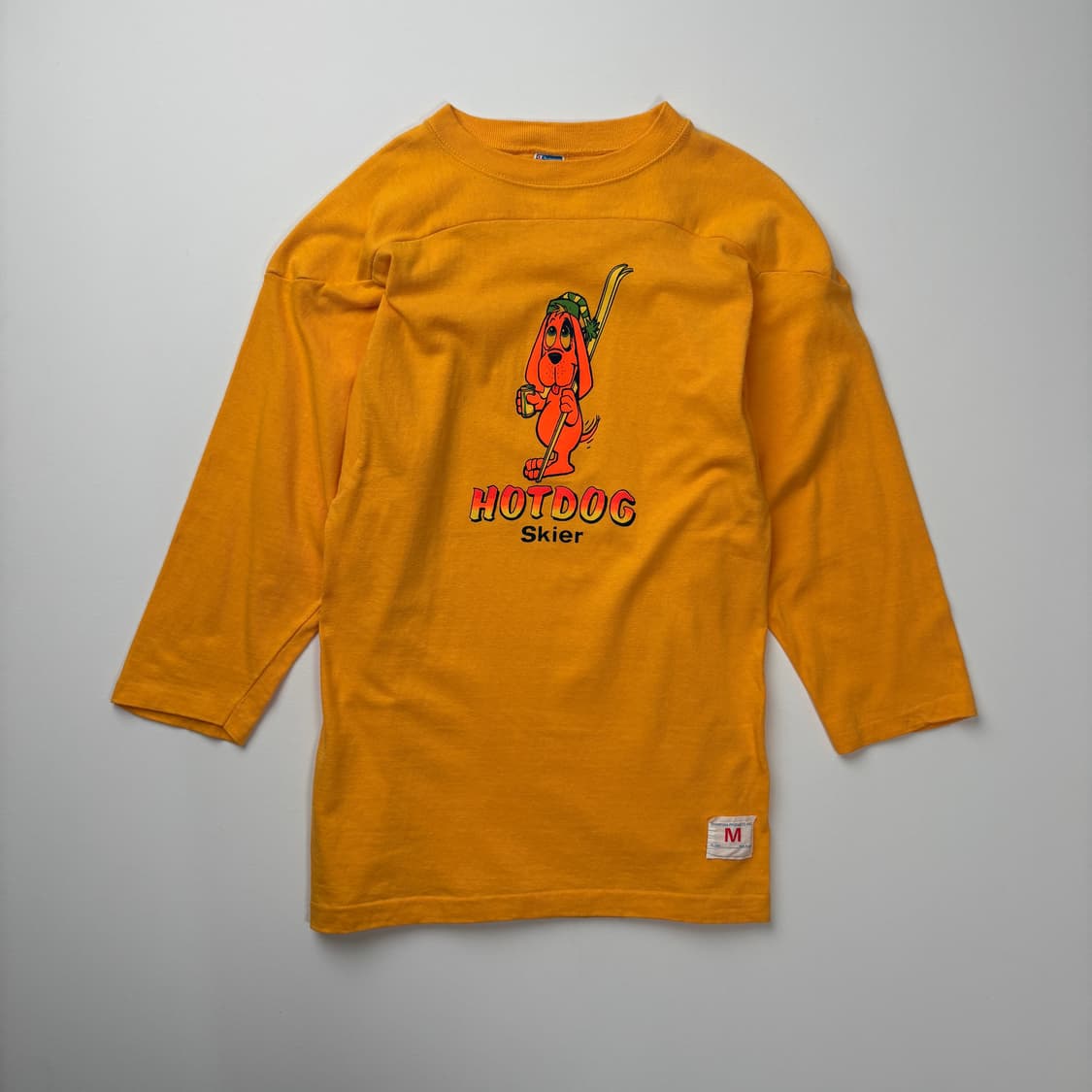 [M] 8-90s USA 챔피언 HOT DOG 7부 티셔츠 상품이미지2