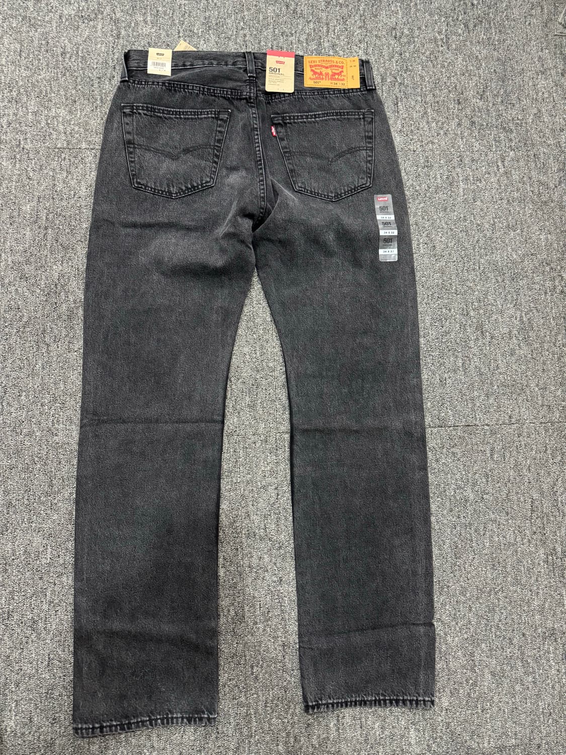 새상품) 리바이스 501 블랙 워시드 데님 34 상품이미지3