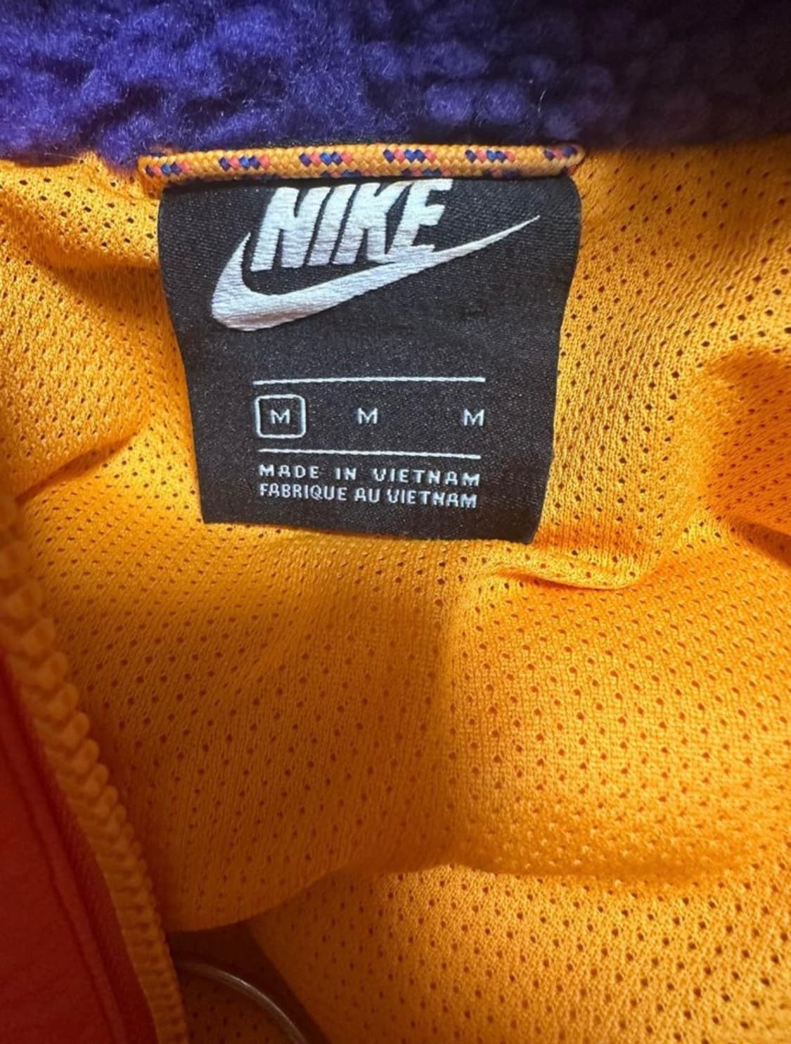 나이키 오렌지/퍼플 뽀글이 플리스 후드 집업 상품이미지8