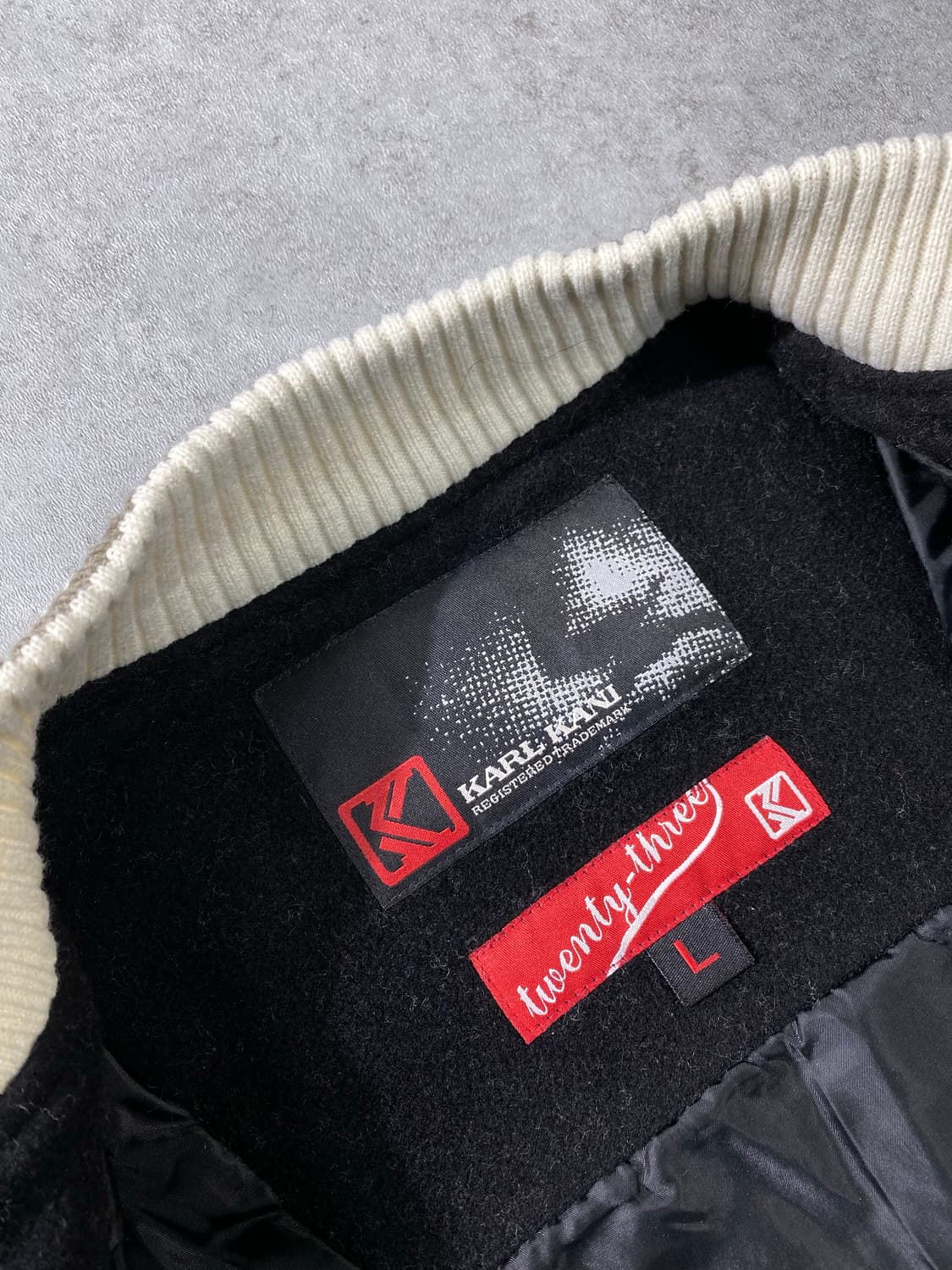 [L] 90-00s Karl Kani 칼카니 올드스쿨 울 바시티 자켓 상품이미지7