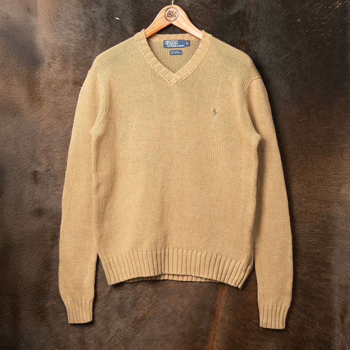 [M] 00s 폴로 랄프로렌 코튼 리넨 브이넥 니트 두산폴로  상품이미지1