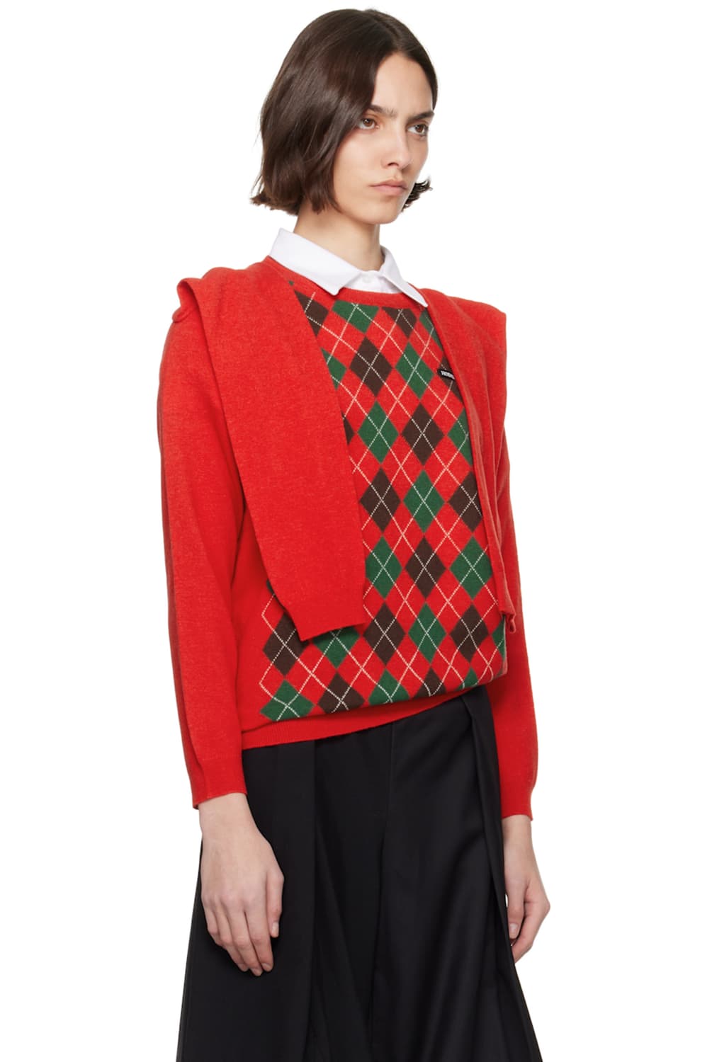 [M,L]호다코바 24fw 더블 아가일 니트 상품이미지2