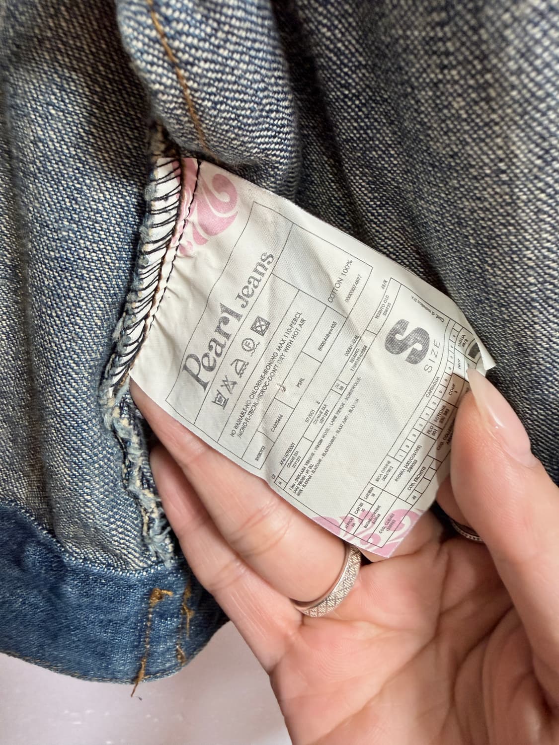 펄진 Pearl Jeans 스터드 데님 자켓 S 여성 청자켓 상품이미지7