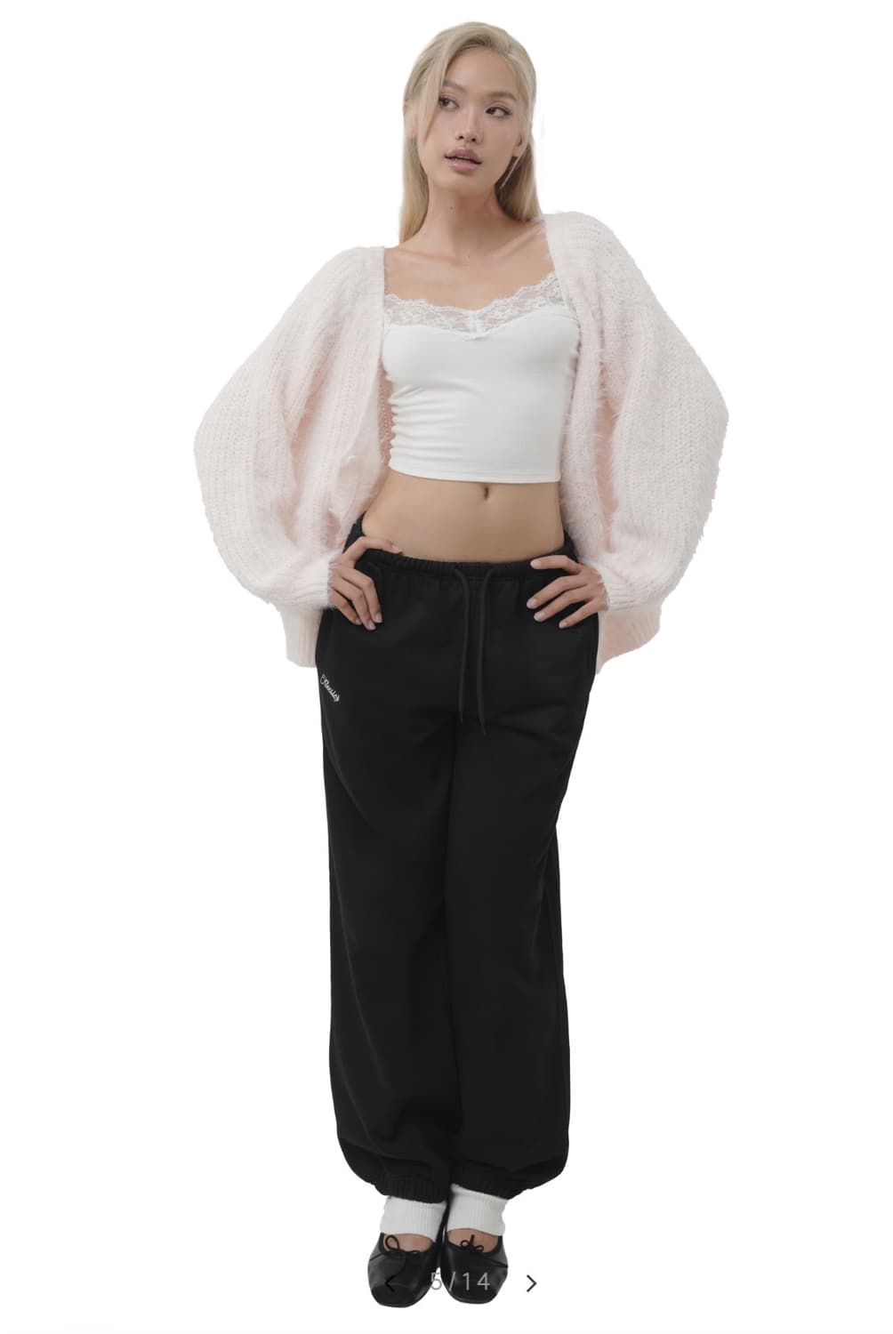 클리시어 kleesier 슈가플럼 헤어리 가디건 베이비 핑크 상품이미지3