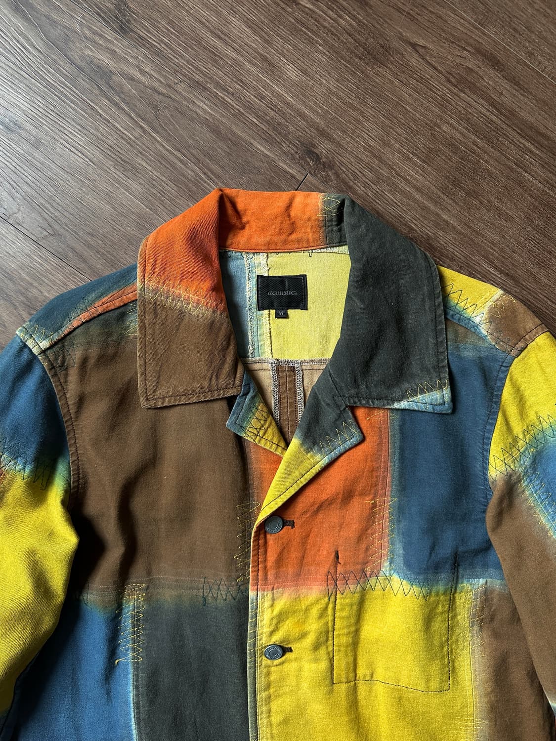 Acoustic 멀티 컬러 블록 숏 코트 상품이미지8