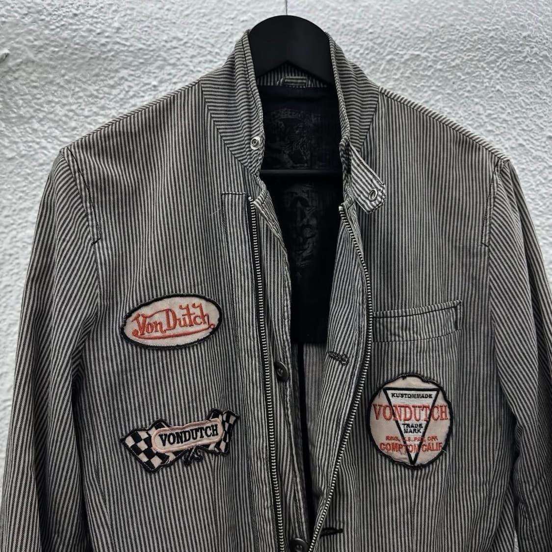 Von Dutch striped embroidery work jacket 상품이미지4