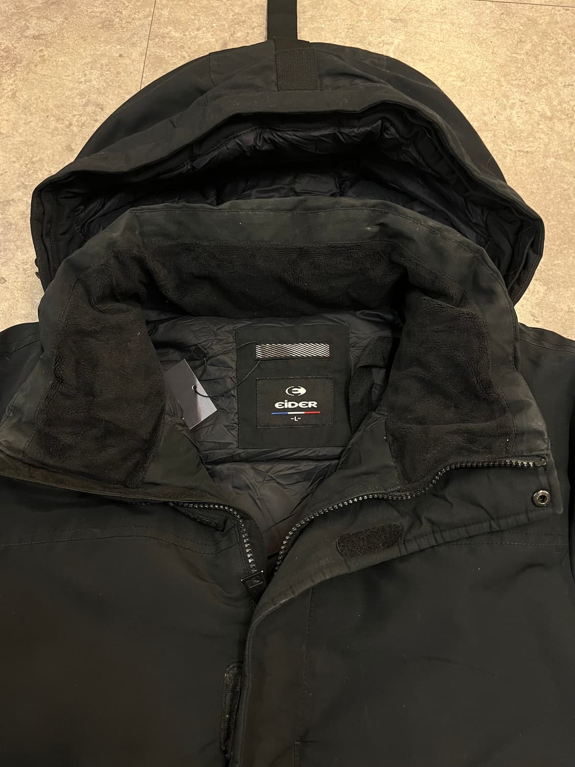 아이더 덕다운 후드 패딩 자켓 블랙 L #csz2592 상품이미지3